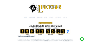 Screenshot of the Linktober home page