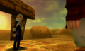 Sheik about to teach Link the "Requiem of Spirit" from Ocarina of Time 3D