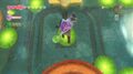 Link jumping onto a Lily Pad in Skyward Sword