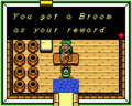Link receiving the Broom from Link's Awakening DX