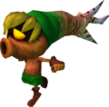 Deku Link performing his spinning attack from Majora's Mask 3D