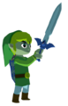 Link holding the Master Sword