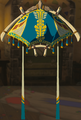 The Paraglider with the Hyrule-Princess Fabric equipped from Tears of the Kingdom