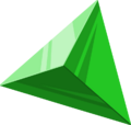 Artwork of a green Force Gem from Four Swords Adventures