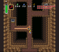 Link blocking a Laser Eye's beam while charging a Spin Attack from A Link to the Past