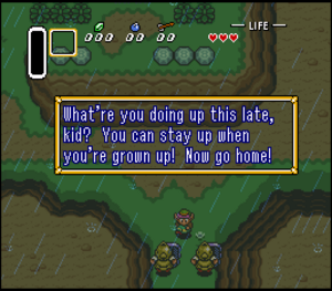 ALttP Link Talking with Soldiers.png