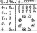 Early Inventory Screen of Link's Awakening featuring a pair of cymbals instead of the Wind Marimba