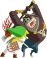 Render of a Moblin attacking Link