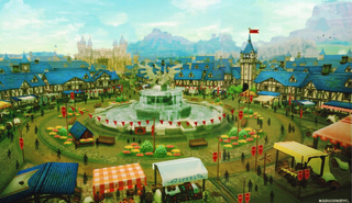 Hyrule Castle Town artwork from Breath of the Wild
