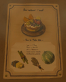A recipe for Chilly Fruit Pie, posted at the Kara Kara Bazaar Inn in Breath of the Wild