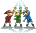 The Link raising their Swords