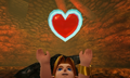 Link obtaining a Heart Container from Ocarina of Time 3D