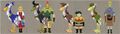 Concept art of Strich, his Loftwing, and other characters from Hyrule Historia