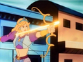 Zelda using her bow from Captain N: The Game Master