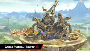 SSBU Great Plateau Tower Collapsing.png