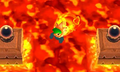 Link swimming in Lava using the Goron Garb