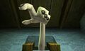 ??? emerging from its hole in Majora's Mask 3D. This image can be viewed in 3D on a Nintendo 3DS system.