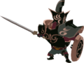 A black, Shield-carrying Darknut from The Wind Waker