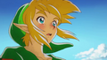 Link watching the Wind Fish flying through the Sky