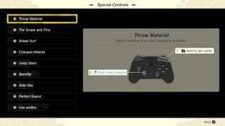Special Controls screenshot from Tears of the Kingdom