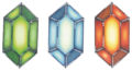 Artwork of several types of Rupees from A Link to the Past
