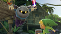 Toon Link fighting Meta Knight from Super Smash Bros. Ultimate