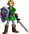 Link's in-game model, as seen on the file selection screen