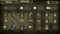 The Inventory screen showing items from Twilight Princess HD