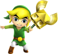 Render of Toon Link wielding the Sand Wand from Hyrule Warriors