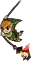 Artwork of Link swinging on a rope with a Lantern from The Wind Waker