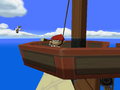 Zuko on the lookout in his tower on the Pirate Ship from The Wind Waker