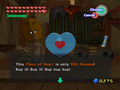 Beedle selling a Piece of Heart from the Masked Beedle Shop from The Wind Waker