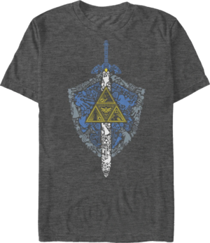 The Legend of Zelda - Iconic Mosaic T-shirt Charcoal Heather.png