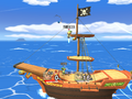 Toon Links battling on the Pirate Ship from Super Smash Bros. Brawl