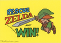 TLoZ Nintendo Game Pack RESCUE ZELDA AND WIN Sticker.png