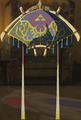The Paraglider with the Princess of Twilight Fabric equipped from Tears of the Kingdom