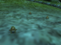 Three frogs facing Link from Twilight Princess