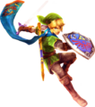 Link wielding the Master Sword and Hylian Shield