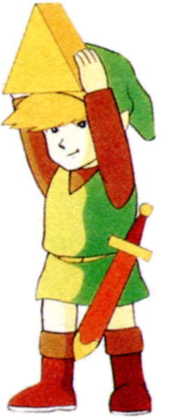 File:TLoZ Link Holding the Triforce of Wisdom Artwork 2.png