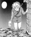 Link holding the Conch Horn from the Link's Awakening manga by Ataru Cagiva