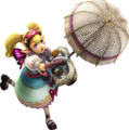 Agitha wielding the Butterfly Parasol from Hyrule Warriors