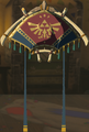 The Paraglider with the Royal Hyrulean Fabric equipped from Tears of the Kingdom