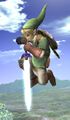 Link performing the Down Thrust in Super Smash Bros. Brawl
