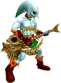 Zora Link playing the Zora Guitar from Majora's Mask 3D