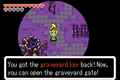 Link obtaining the Graveyard Key in The Minish Cap