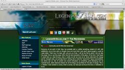 Screenshot of the new LoZ.com homepage