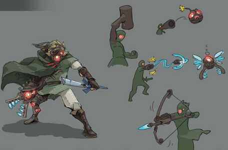 A possessed Link with an artificial arm
