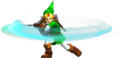 Link performing a Spin Attack in Ocarina of Time 3D