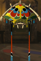 The Paraglider with the Gerudo-Champion Fabric equipped from Tears of the Kingdom