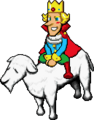 Segāre riding a goat